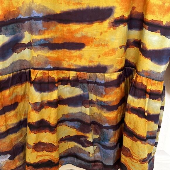 Marie Oliver Rhetta Long Sleeve Mini Dress, Gold & Blue Multi Color, Medium NWOT - Picture 9 of 9